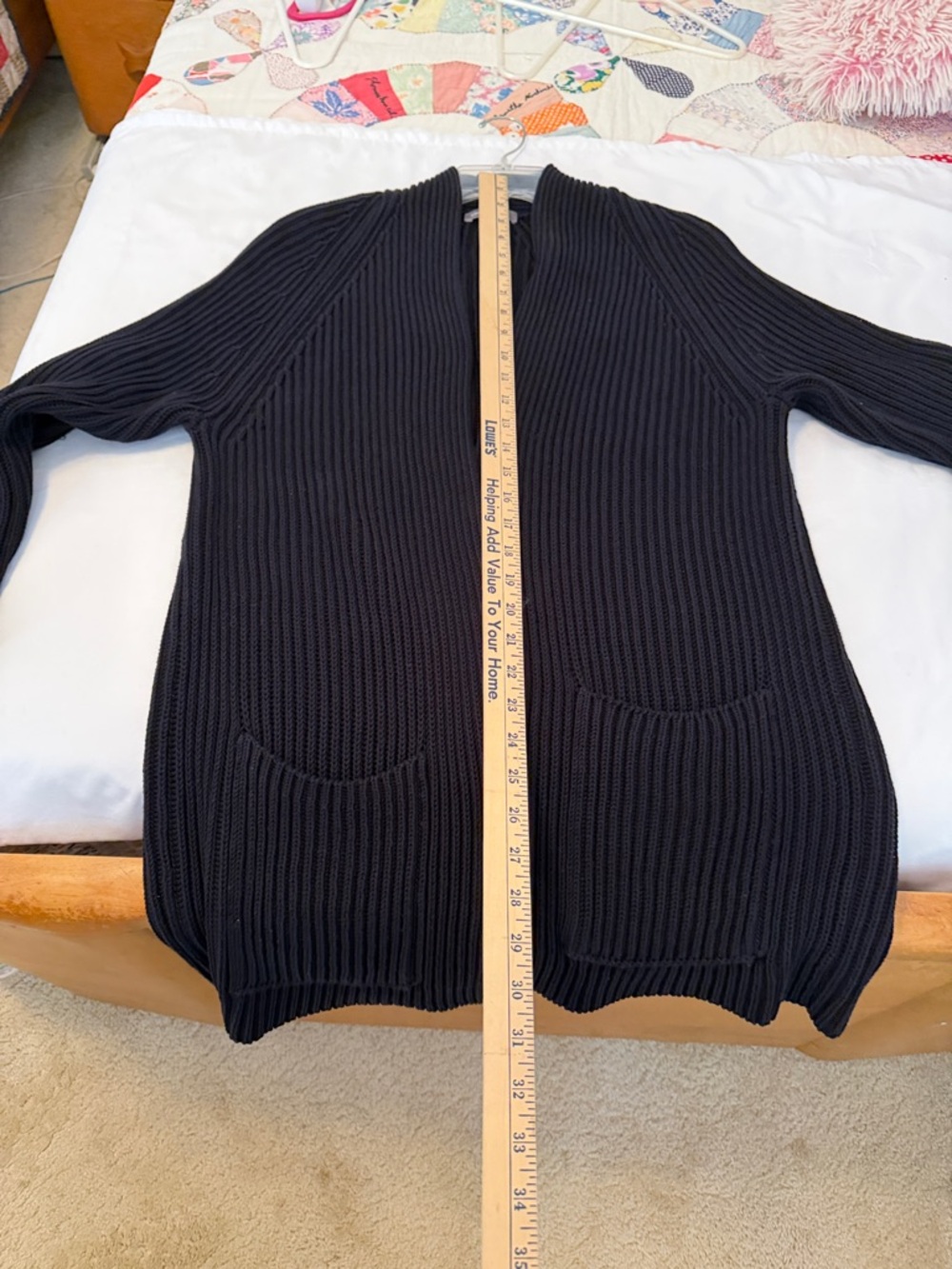 Vince Navy Ribbed Open-Front Cardigan - Picture 5 of 8